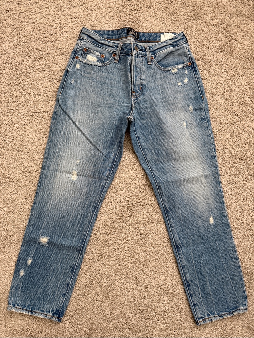 Women’s Abercrombie & Fitch Low-rise, slim boyfriend jeans, 0 short